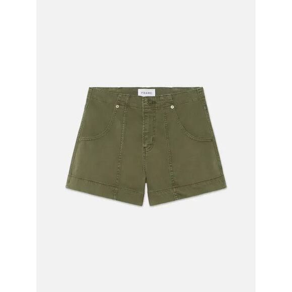 FRAME Clean Utility Shorts Washed Winter Moss ARMY Green Size US 4 27 NEW /NWT - Picture 4 of 5